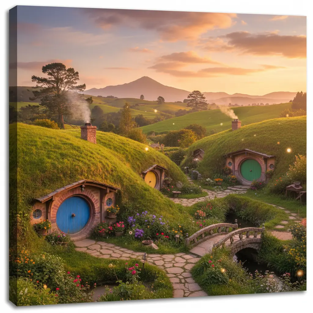 A hobbit hole in the Hobbiton Movie Set