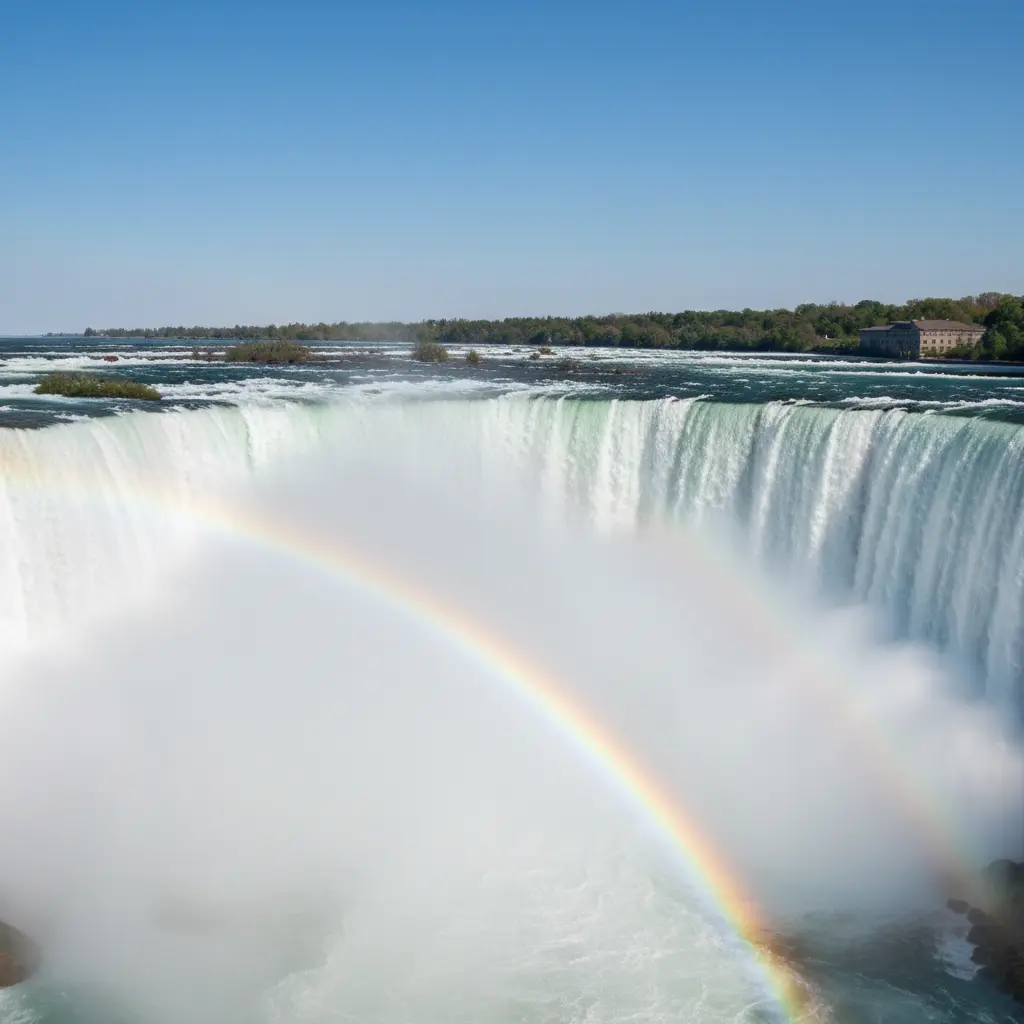 The powerful Horseshoe Falls of Niagara Falls
