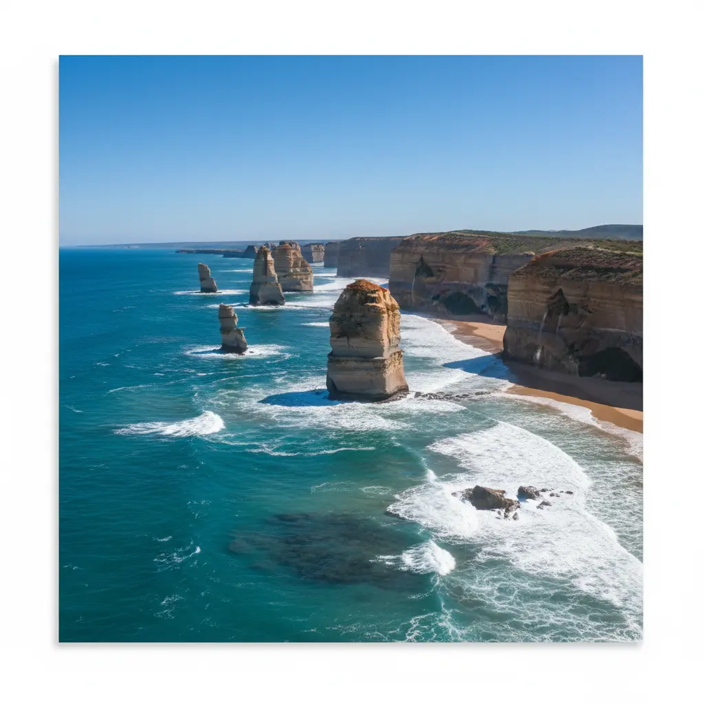 The Twelve Apostles rock stacks along the Great Ocean Road